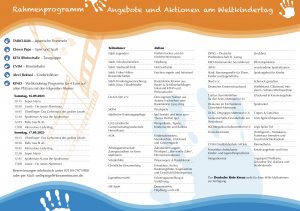 Weltkindertag am 16.09.2023 in Mettmann mit dem Ortsverband Mettmann vom Deutschen Kinderschutzbund. Flyer Innenseite 2023.